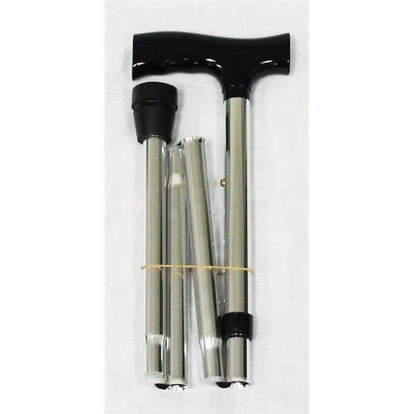 Karman Healthcare FC2-SI Folding Cane In Silver With Luxury Handle and Easy To Fold FC2-SI - main